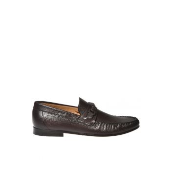 Pantofi loafer din piele cu aspect texturat