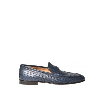 Pantofi loafer din piele cu design tesut