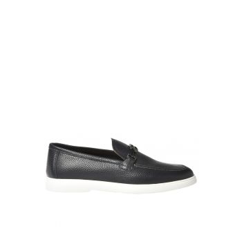 Pantofi loafer din piele cu logo metalic