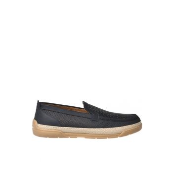 Pantofi loafer din piele cu varf rotund
