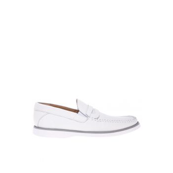 Pantofi loafer din piele cu varf rotund