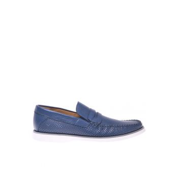 Pantofi loafer din piele cu varf rotund
