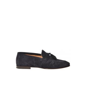 Pantofi loafer din piele intoarsa cu canafi
