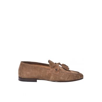 Pantofi loafer din piele intoarsa cu canafi