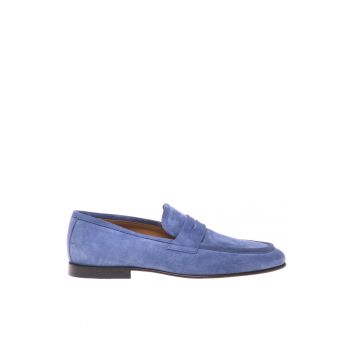 Pantofi loafer din piele intoarsa cu model uni