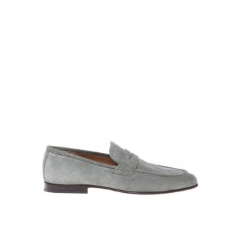 Pantofi loafer din piele intoarsa cu model uni