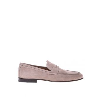 Pantofi loafer din piele intoarsa cu model uni