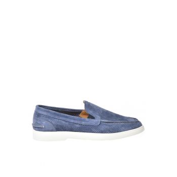Pantofi loafer din piele intoarsa cu perforatii