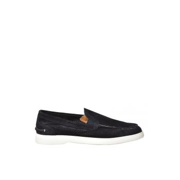 Pantofi loafer din piele intoarsa cu perforatii