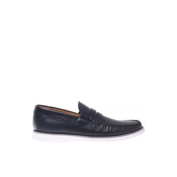 Pantofi loafer din piele intoarsa cu varf rotund