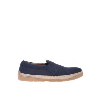 Pantofi slip-on din piele nabuc cu design perforat