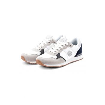 Pantofi sport din material textil si piele intoarsa sintetica