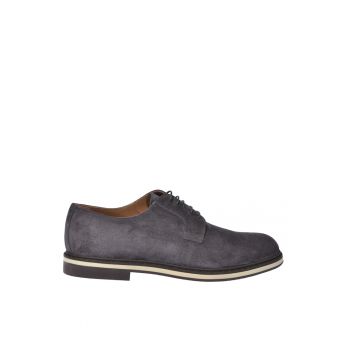 Pantofi sport din piele intoarsa cu sireturi
