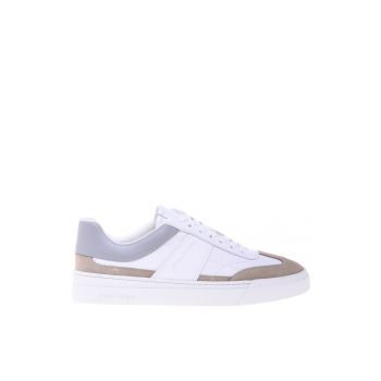 Pantofi sport din piele si piele intoarsa cu perforatii