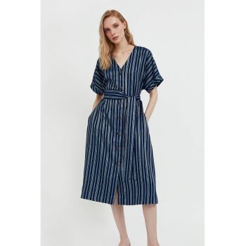 Rochie-camasa cu cordon in talie