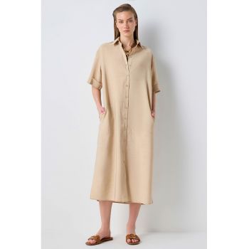 Rochie-camasa din amestec de modal cu slituri laterale