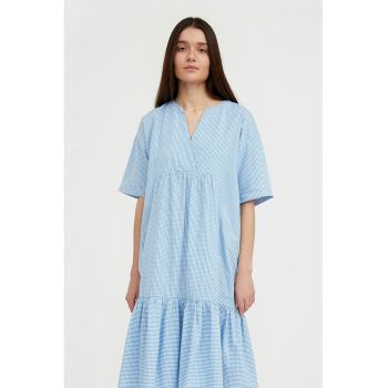 Rochie lejera cu model in carouri ieftina