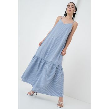 Rochie lunga cu model in dungi ieftina
