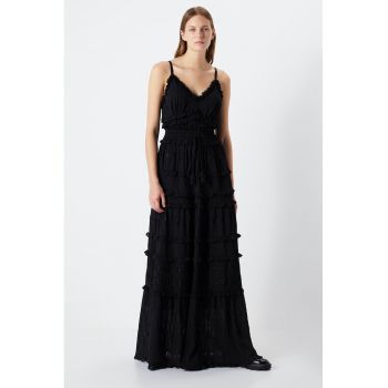 Rochie maxi cu decolteu in V