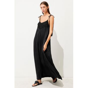 Rochie maxi fara maneci - cu decolteu in V