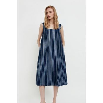 Rochie midi cu cordon in talie
