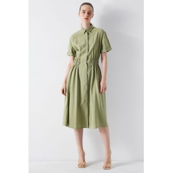 Rochie midi evazata cu talie elastica