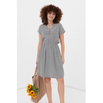 Rochie mini cu imprimeu si maneci scurte