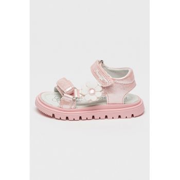 Sandale din piele ecologica cu floare