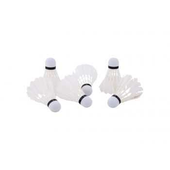Set 6 flurutasi albi badminton cu pene