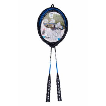 Set badminton 2 rachete, 2 fluturasi in husa de depozitare