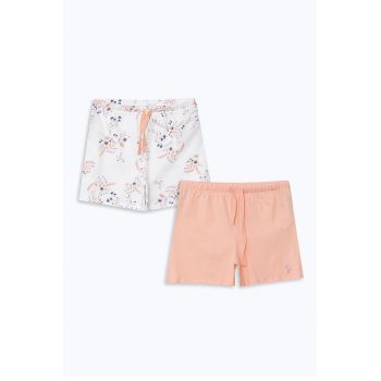 Set de pantaloni scurti de pijama din bumbac cu snur de ajustare - 2 piese