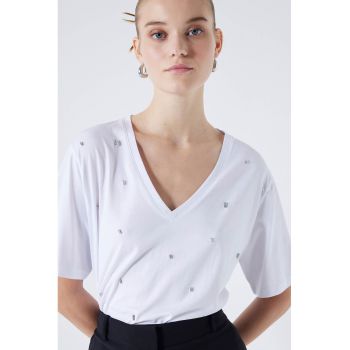 Tricou lejer cu decolteu in V
