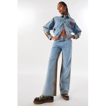 Blugi relaxed fit cu aspect murdar
