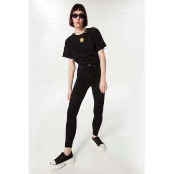 Blugi skinny cu talie inalta