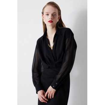 Bluza crop cu decolteu cache coeur