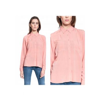 Camasa Dama -  Bluza Elisa Cv - Croi: Regular Fit - Stil: Drept / Regulamentar - Inchidere: Nasturi - Compozitie Material: 100% Bumbac - Roz - 1 Bucata