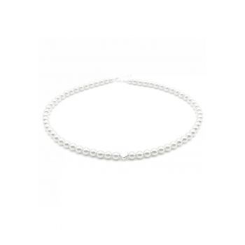 Colier cu Perle Preciosa albe si pandantiv Inima din Argint 925 - reglabil 39-42 cm - perle 6mm - dama