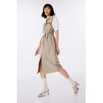 Ipekyol - Rochie midi dreapta cu maneci bufante