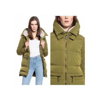 Jacheta De Iarna -  Heidi H Puffparka - Croiala Normala - Fermoar - Verde - 2 Buzunare - Verde