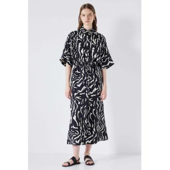 Rochie-camasa maxi cu animal print ieftina