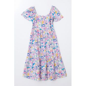 Rochie midi cu croiala in A si model