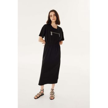 Rochie midi cu talie elastica