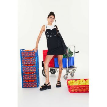 Rochie mini din amestec de in