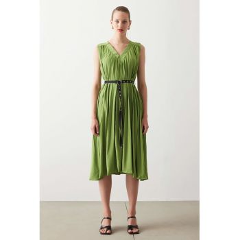 Rochie plisata cu decolteu in V