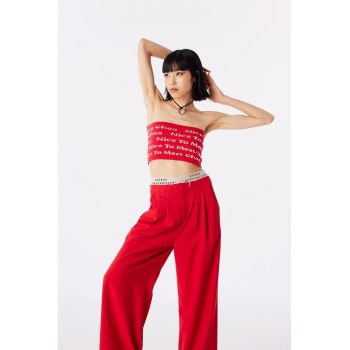 Top bandeau cu model text