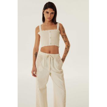 Top crop cu bretele late