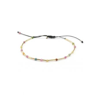 Bratara  reglabila - din aur filat de 14k/20 si turmaline multicolore fatetate