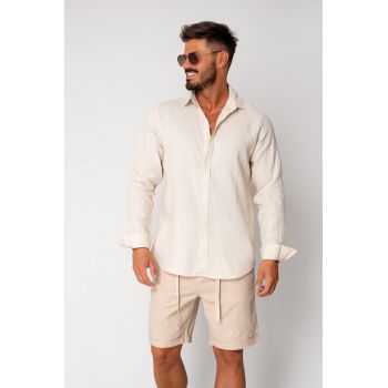 Camasa din 100% In Beige 17308