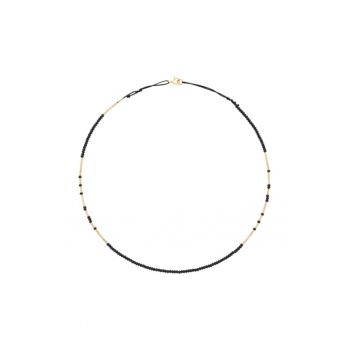 Colier Caviar Black Fusion - la baza gatului - reglabil - cu spinel negru fatetat si elemente de aur filat de 14k/20 Colier Caviar Black Fusion - la baza gatului - reglabil - cu spinel negru fatetat si elemente de aur filat de 14k/20