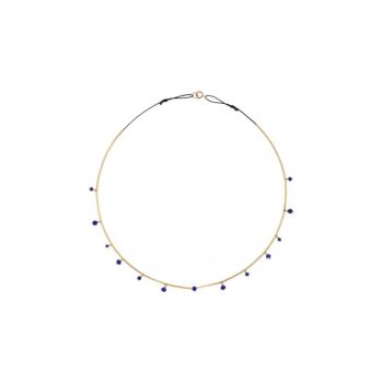 Colier Nightfall - la baza gatului - reglabil - cu lapislazuli fatetat si elemente de aur filat de 14k/20 Colier Nightfall - la baza gatului - reglabil - cu lapislazuli fatetat si elemente de aur filat de 14k/20